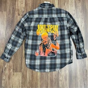Janis Joplin Print Vintage Cotton Flannel Shirt size M